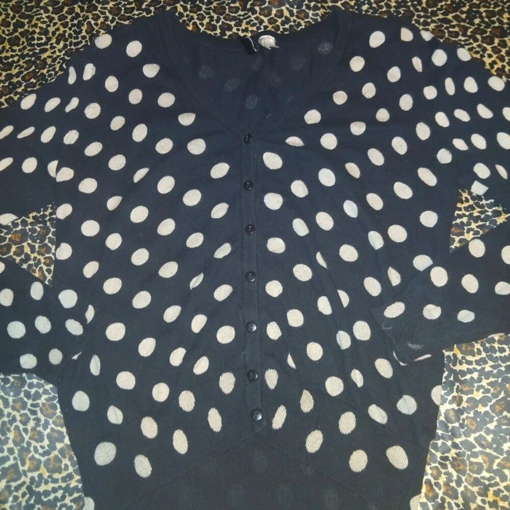 Vintage women's h&M divided mixed pattern cardigan size small